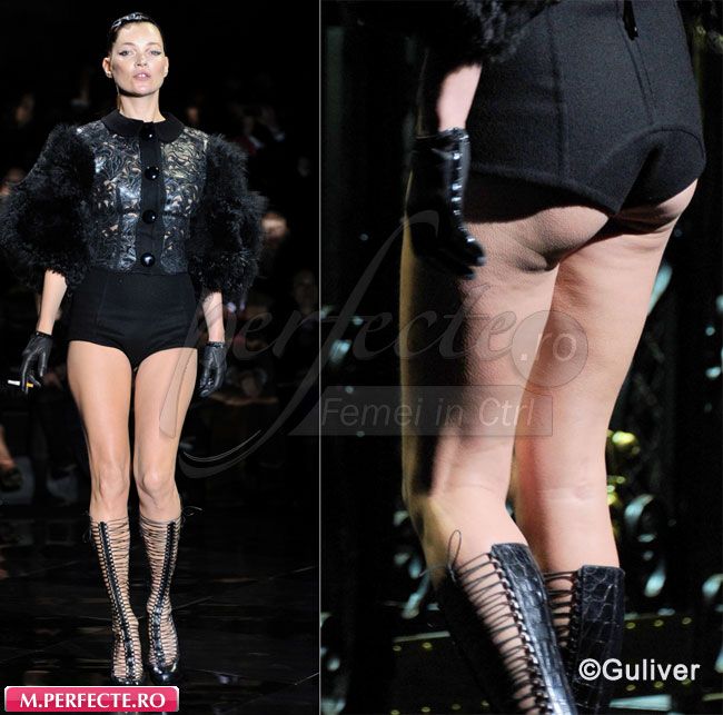 Marketingul perfect: Kate Moss si-a expus celulita la prezentarea Louis Vuitton