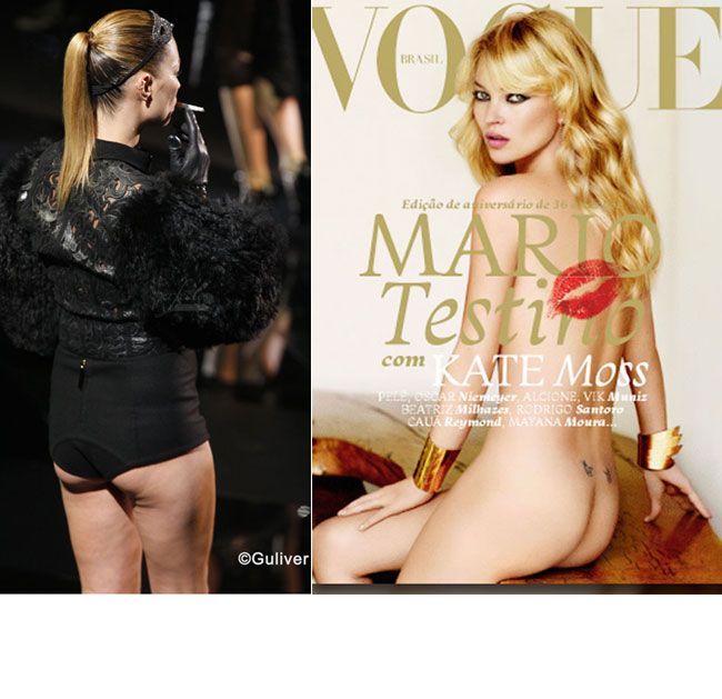 Traiasca Photoshop-ul! Kate Moss: pe podium e plina de celulita, in reviste - perfecta!