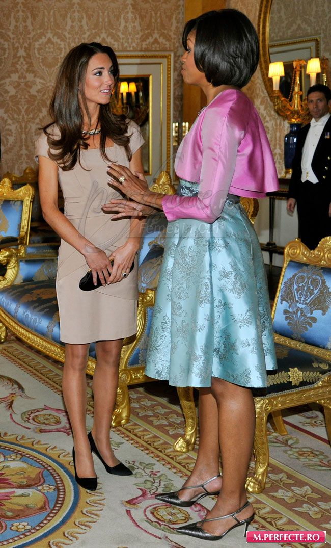 Fashioniste de rang inalt: Kate Middleton vs. Michelle Obama, cochete la Buckingham