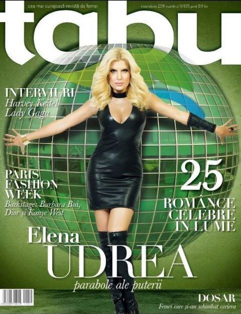 Elena Udrea, intr-o rochie sexy din piele pe coperta revistei TABU. Ce parere ai?
