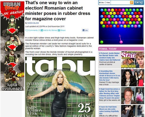 Elena Udrea a ajuns pe prima pagina a celui mai tare tabloid britanic: Asa se castiga alegerile , scriu englezii!