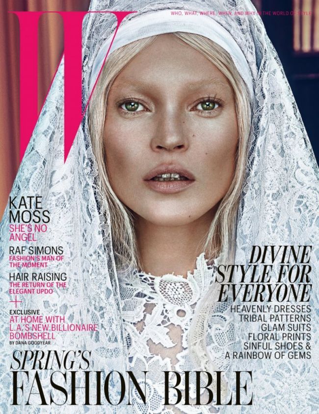 Kate Moss, look excentric a la Lady Gaga pentru W Magazine