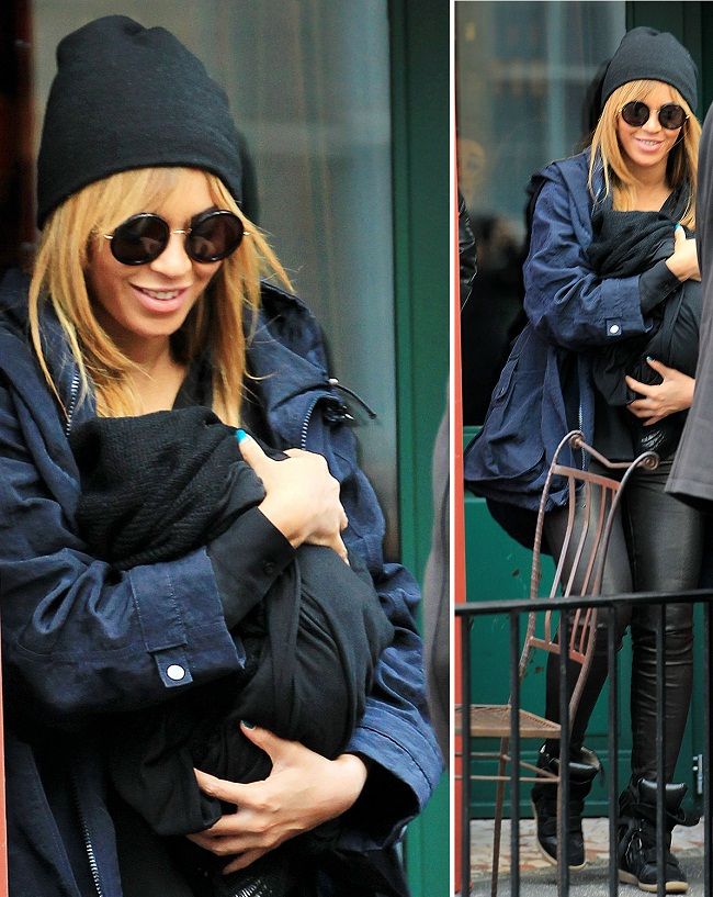 Asa da! Beyonce, intr-o tinuta lejera la prima iesire in public cu fetita ei