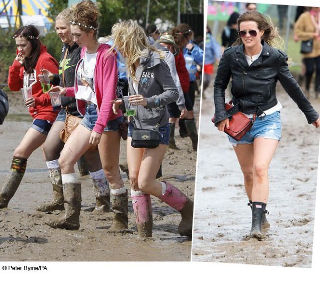 Fashionistele din UK nu tin cont de vremea de afara: sunt cool si prin namol, ploaie si vant FOTO