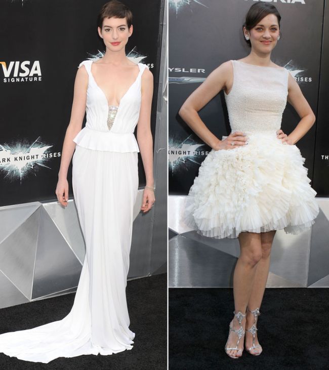 Lady in White: cine s-a imbracat mai bine la premiera &ldquo;The Dark Knight Rises&rdquo;: Marion Cotillard sau Anne Hathaway?