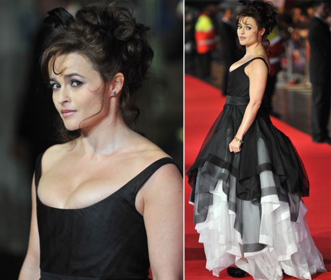 Helena Bonham Carter a uimit la premiera londoneza a Great Expectations cu un decolteu greu de ignorat