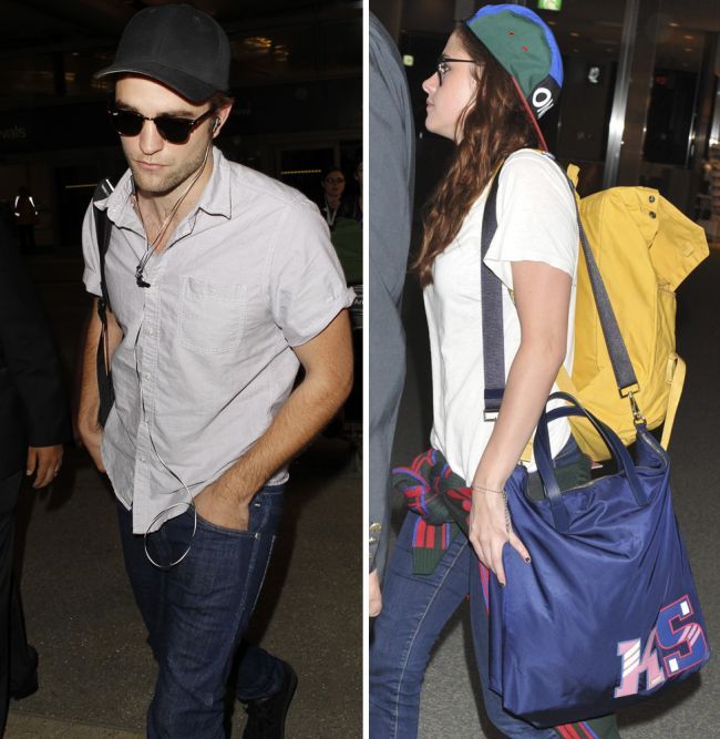 Kristen Stewart si Robert Pattinson, fotografiati amandoi in aeroport... la 7800 de kilometri distanta