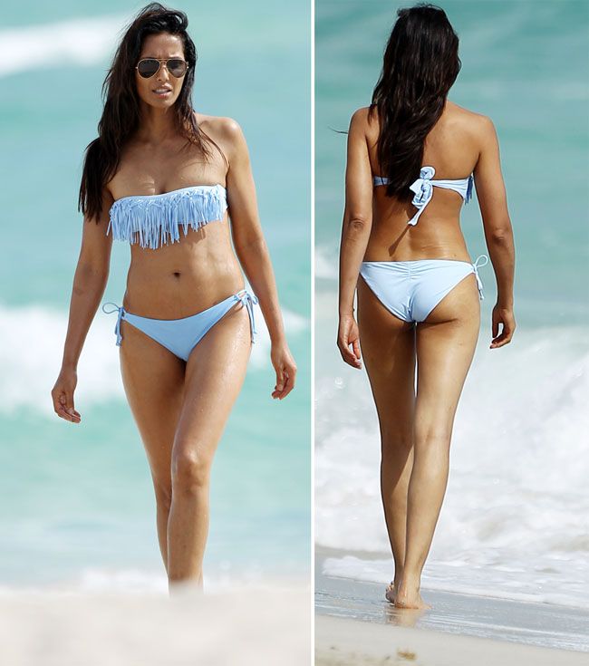 Prezinta o emisiune de gatit, dar arata fantastic in bikini! Padma Lakshmi a facut furori pe o plaja din Miami
