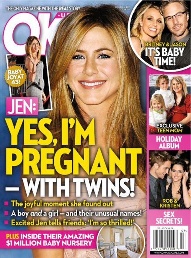 Vestea bomba a sfarsitului de an: Jennifer Aniston este insarcinata cu gemeni!