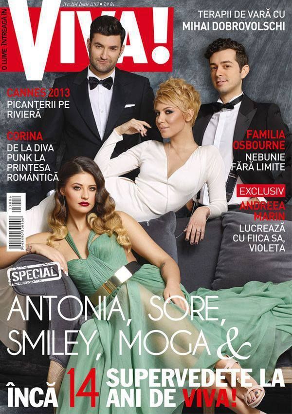 Smiley si Sore, impreuna pe coperta aniversara a revistei Viva. Cei doi au fost insotiti la sedinta foto de Antonia si Marius Moga