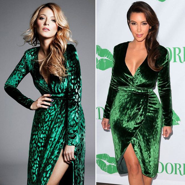Kim Kardashian si Blake Lively, in aceeasi rochie Gucci. Cine o poarta mai bine: voluptoasa bruneta sau starul din Gossip Girl ?