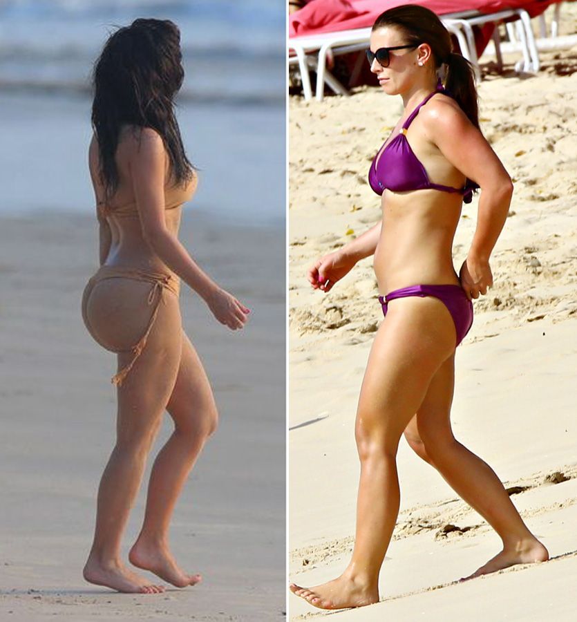 Corpul lui Kim Kardashian nu este unic. Cine este vedeta care are aceeasi silueta tip clepsidra ca a lui Kim. Faci diferenta intre ele?