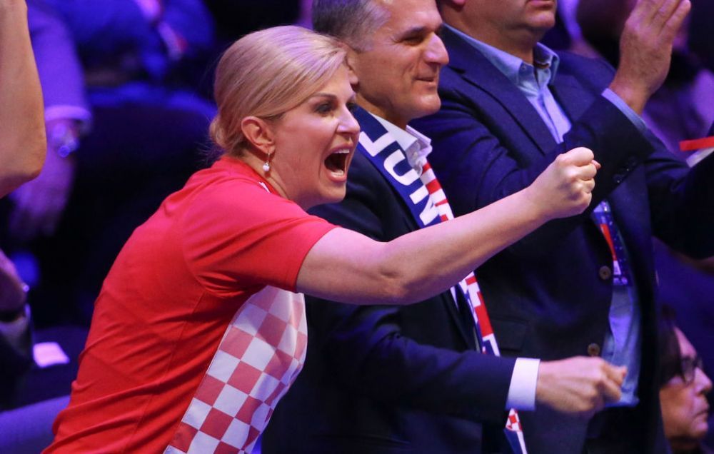 Fosta președintă a Croației, Kolinda Grabar-Kitarović, e trup și suflet alături de sportivii croați