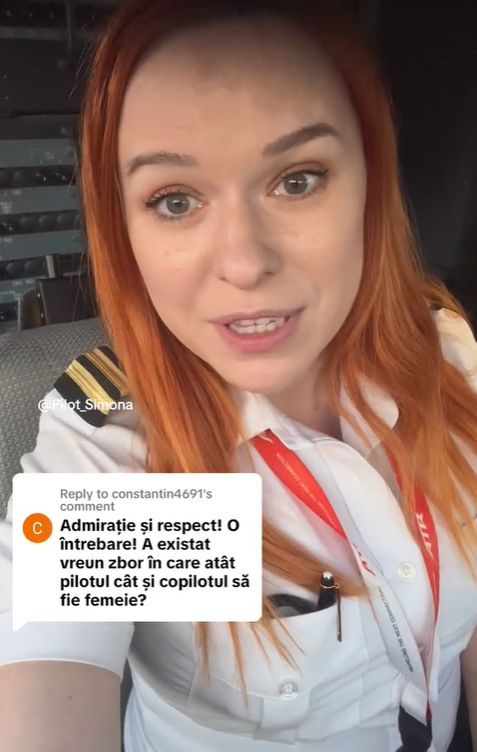 Simona Păun, femeia-pilot de aeronavă de linie care a ajuns star pe social media