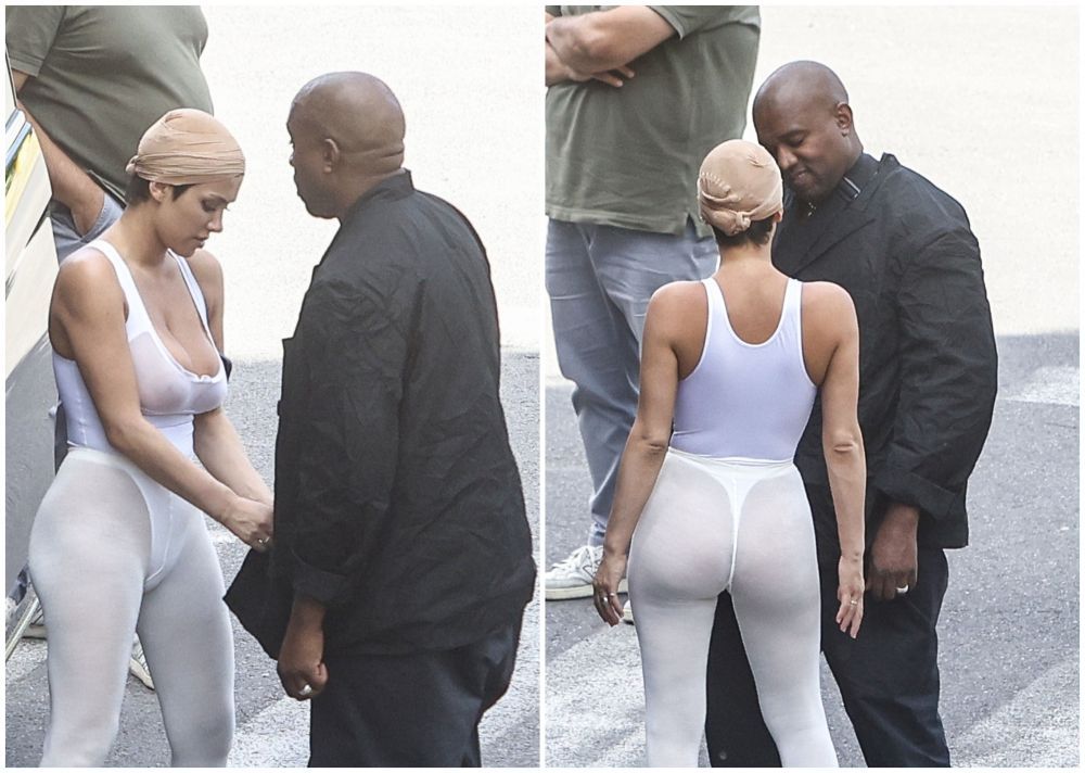 Kanye West și soția, apariție de prost gust pe străzile din Roma. El desculț, ea cu lenjeria la vedere
