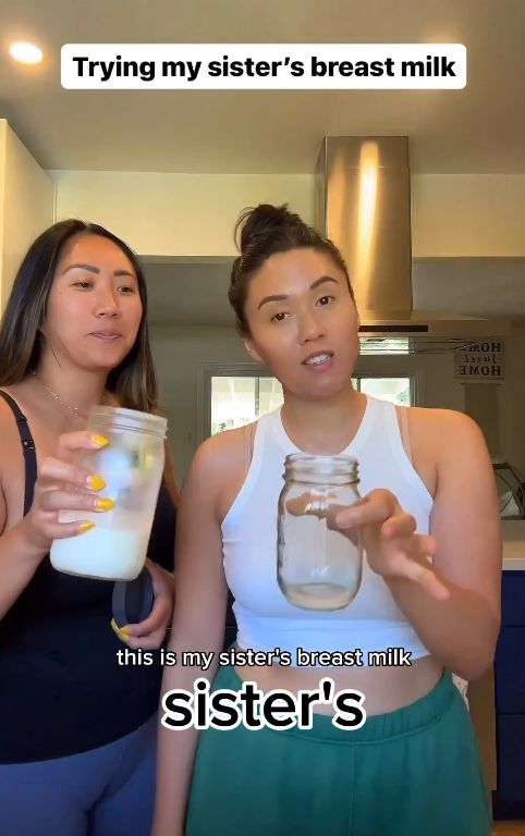 Clip viral | Ce a pățit o femeie după ce a băut laptele matern al surorii ei